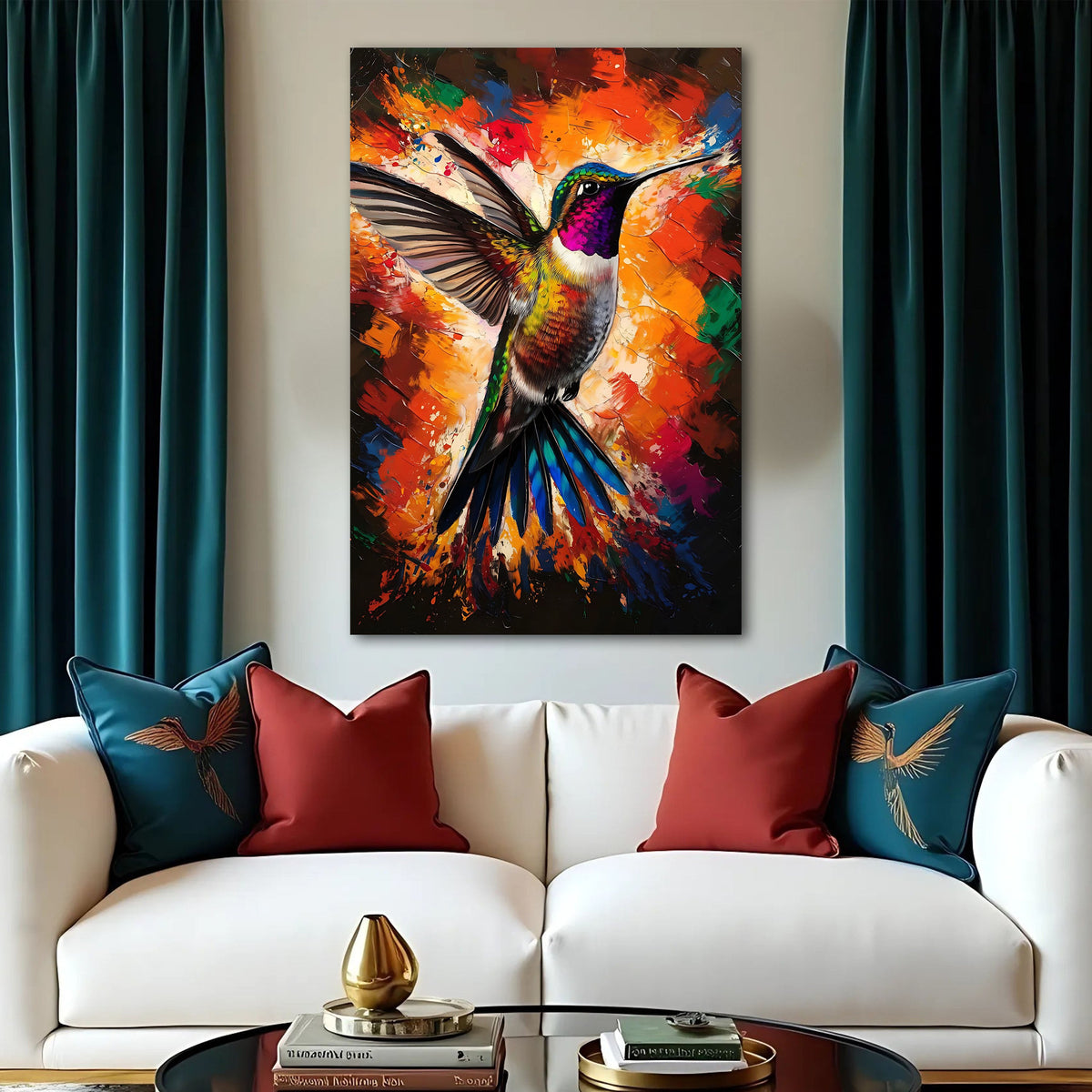 Humming Bird Abstract Wall Art by Tailored Canvases