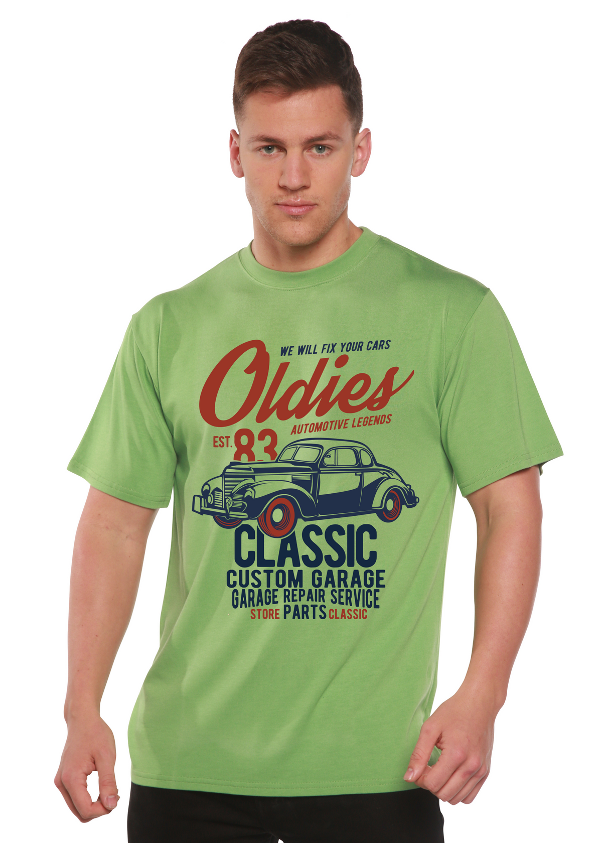 Oldies men's bamboo graphic T-shirt – view 2