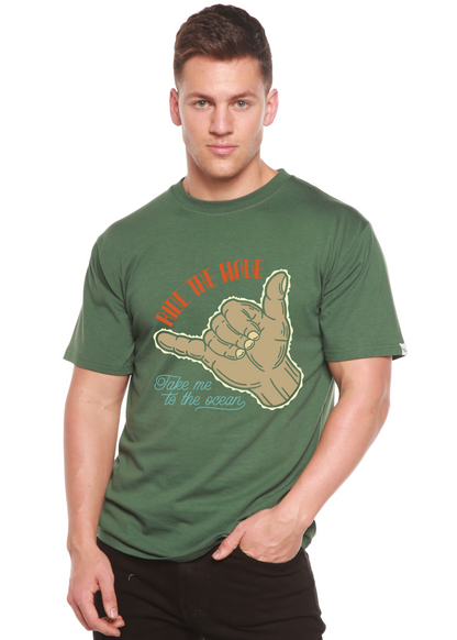 Ride the Wave men's bamboo graphic T-shirt – view 7