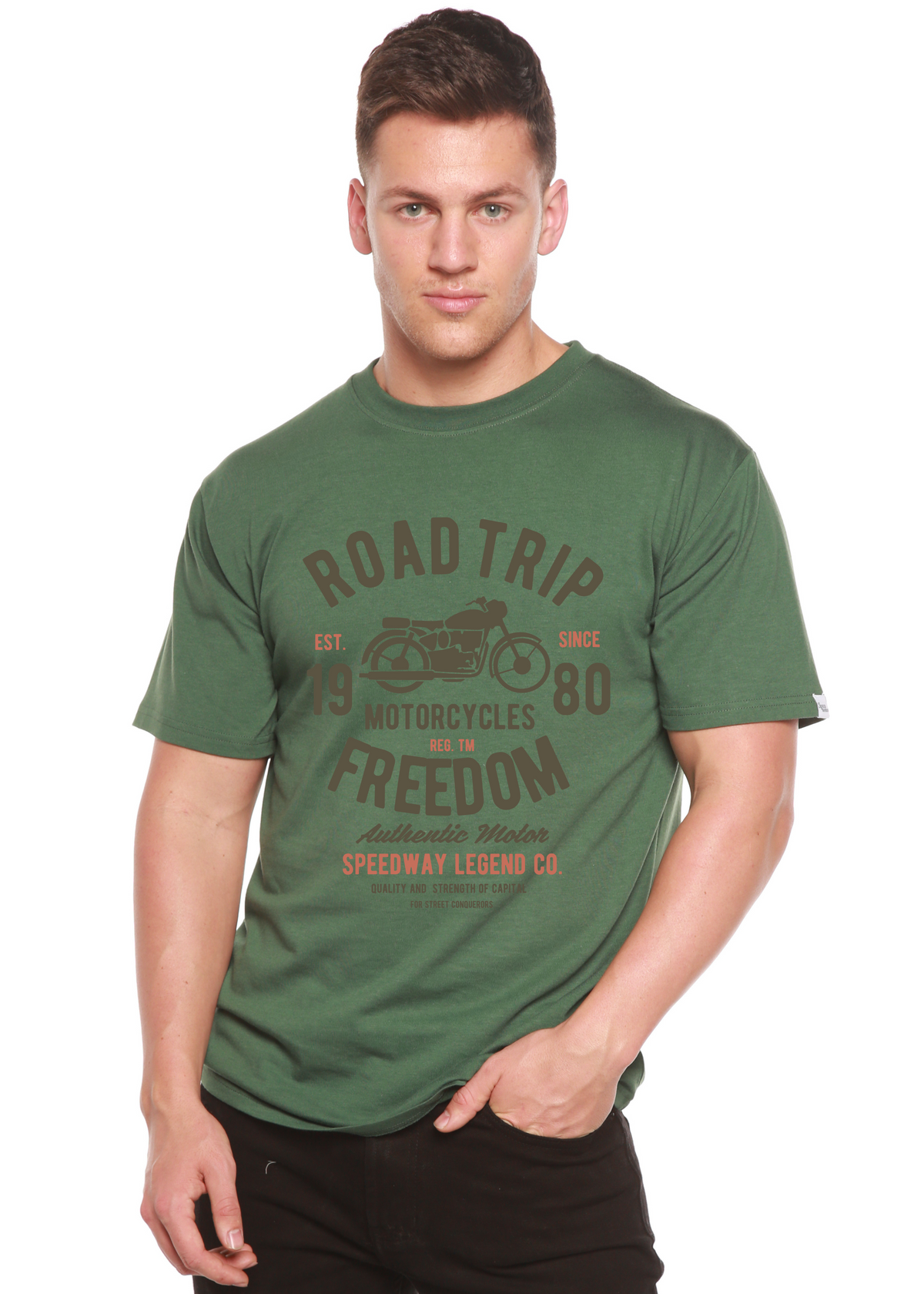 Road Trip men's bamboo graphic T-shirt – view 9