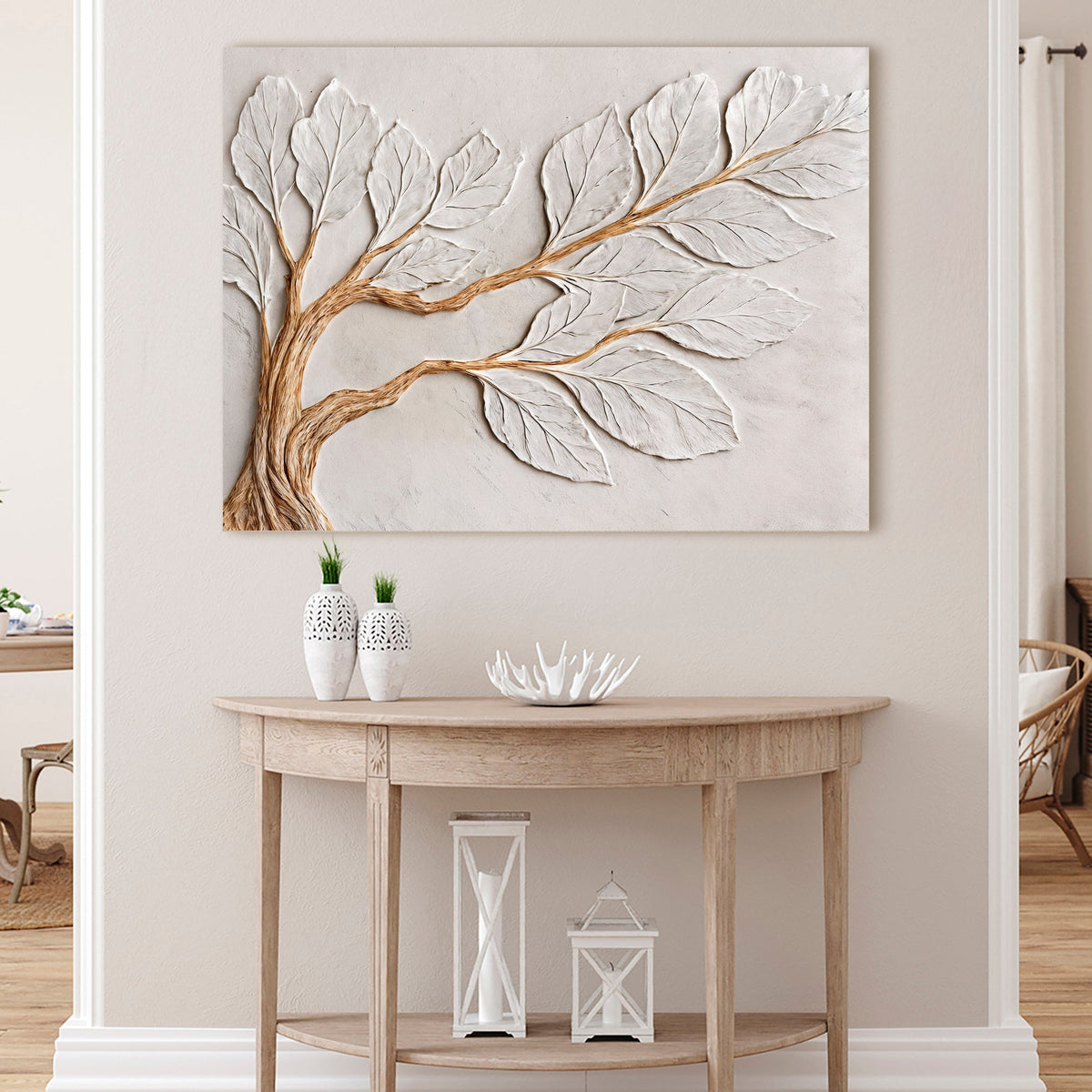 Calm In Ivory Clay Wall Art by Tailored Canvases