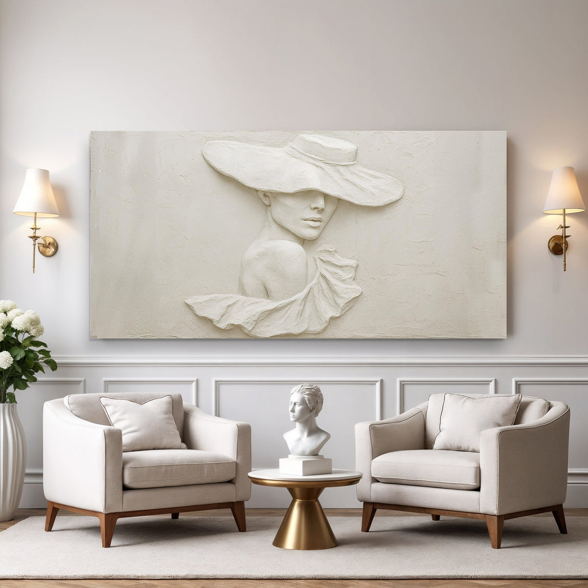 3D Minimalist Female Portrait Wall Art canvas by Tailored Canvases, view 4