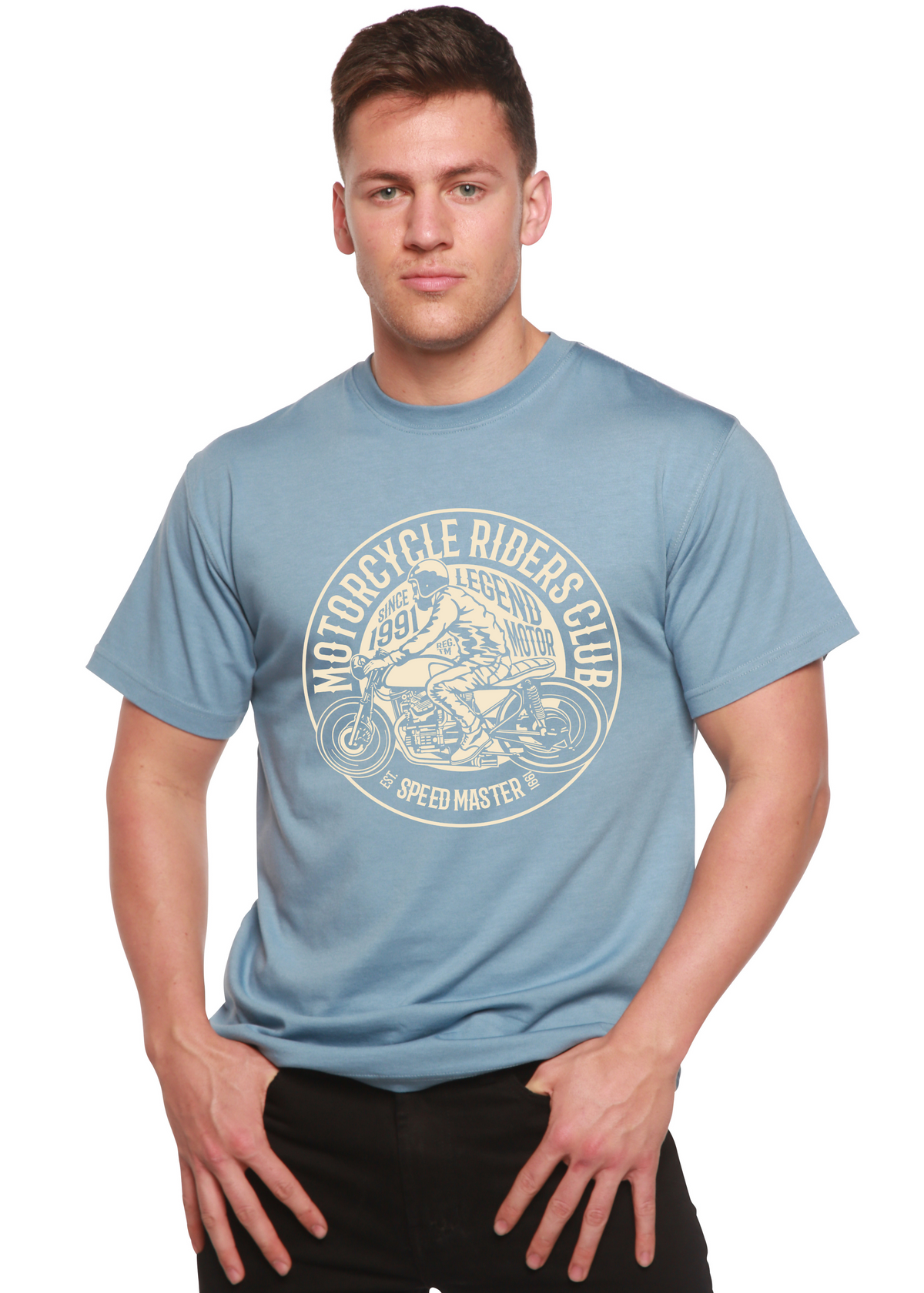 Motorcycle Riders Club men's bamboo graphic T-shirt – view 5