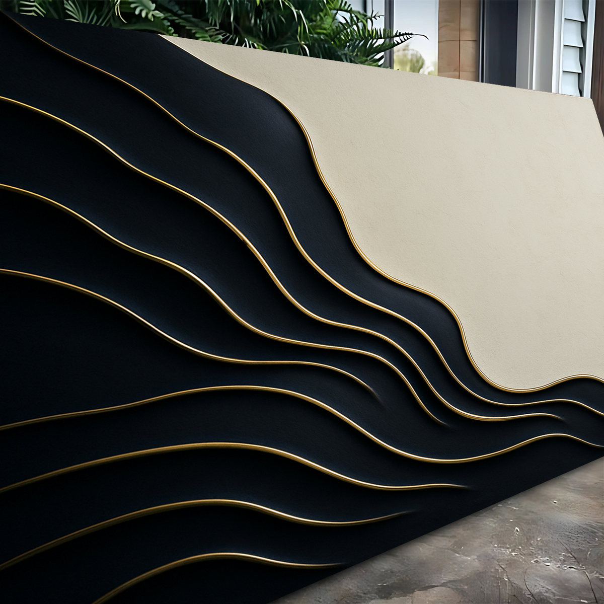 Black and Gold Minimalist Abstract Wall Art by Tailored Canvases
