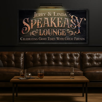 Speakeasy Lounge Wall Sign by Tailored Canvases