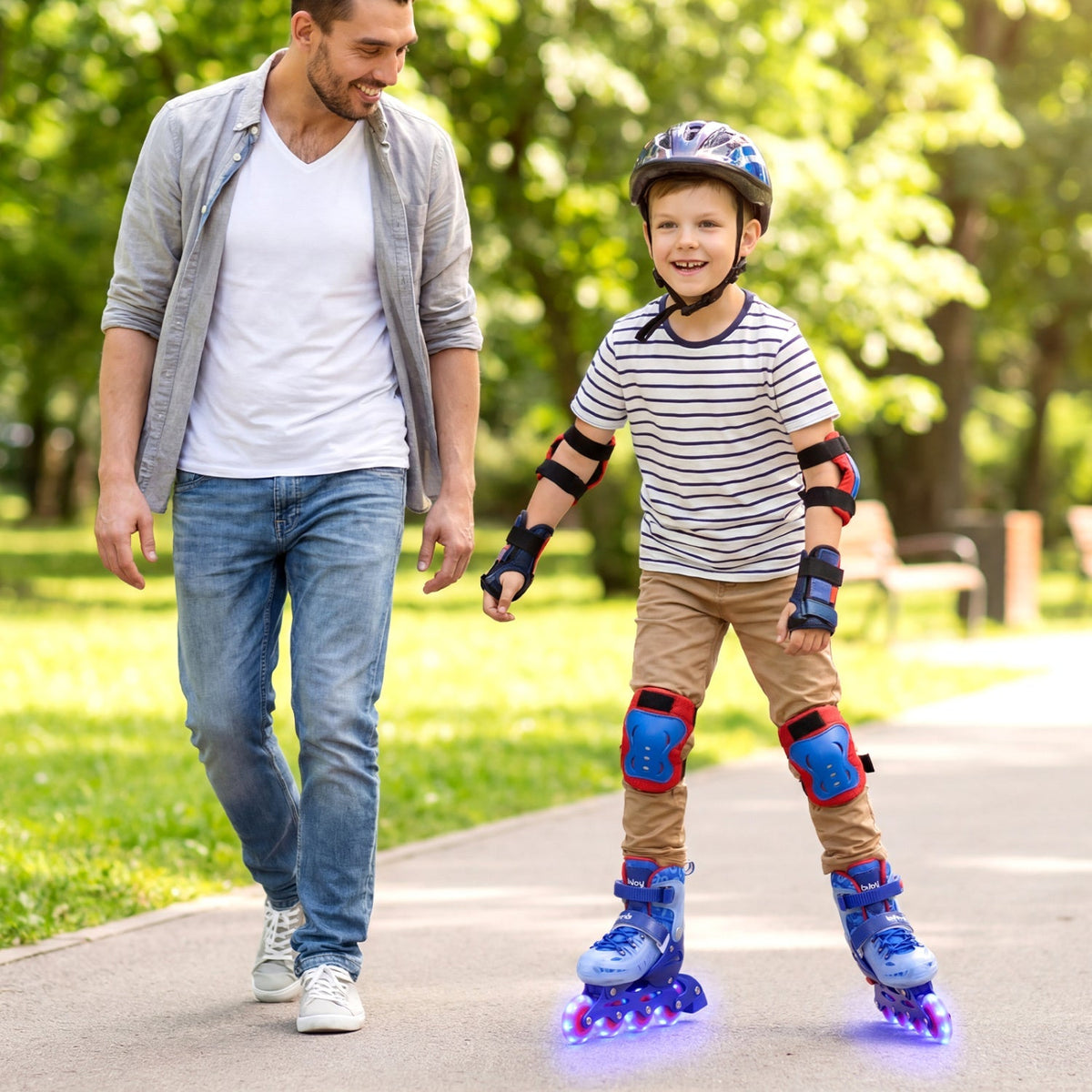 Kids light-up inline skates, 4 adjustable sizes, by GBruno Store, view 4