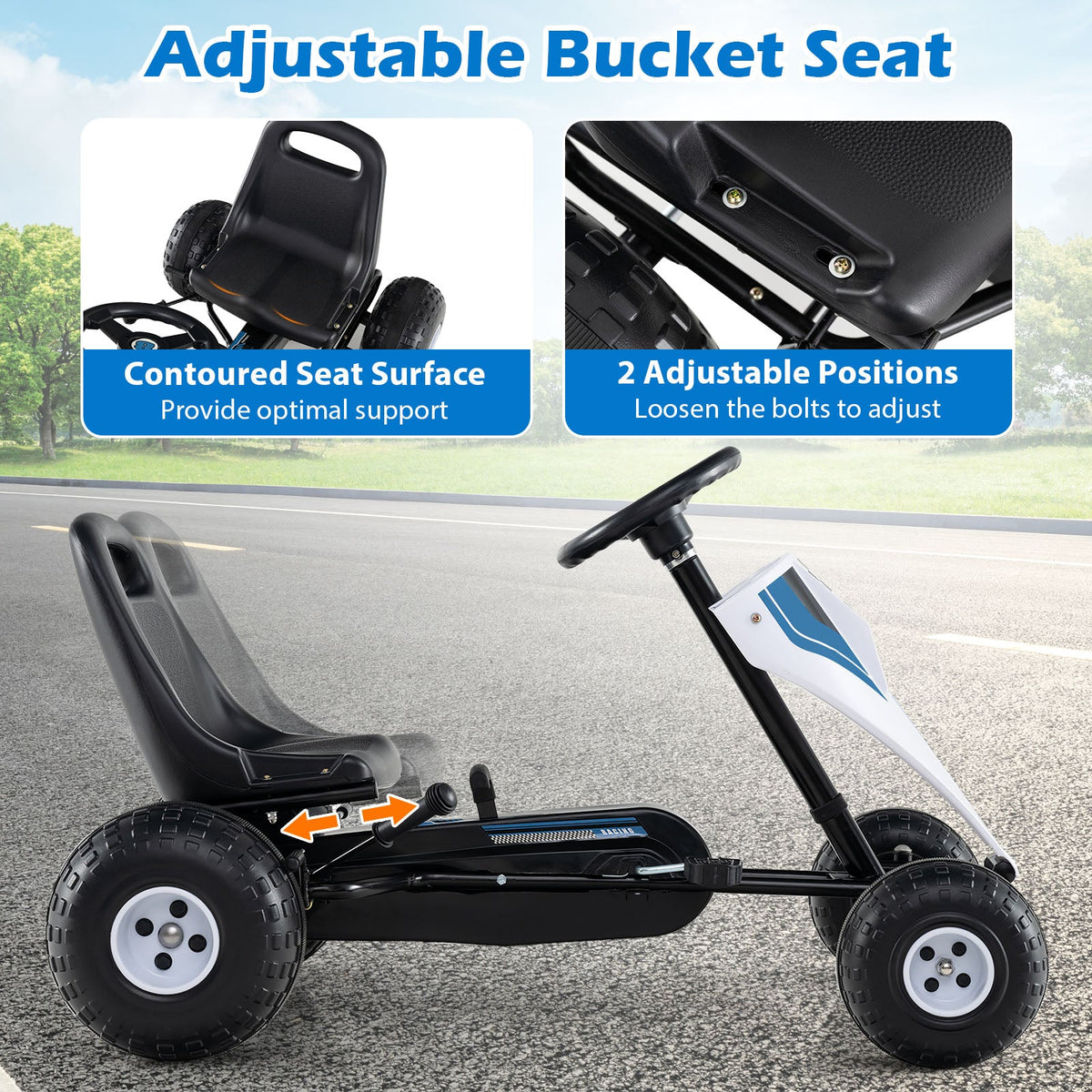 4-wheel ride-on pedal go kart for kids by GBruno Store, view 11