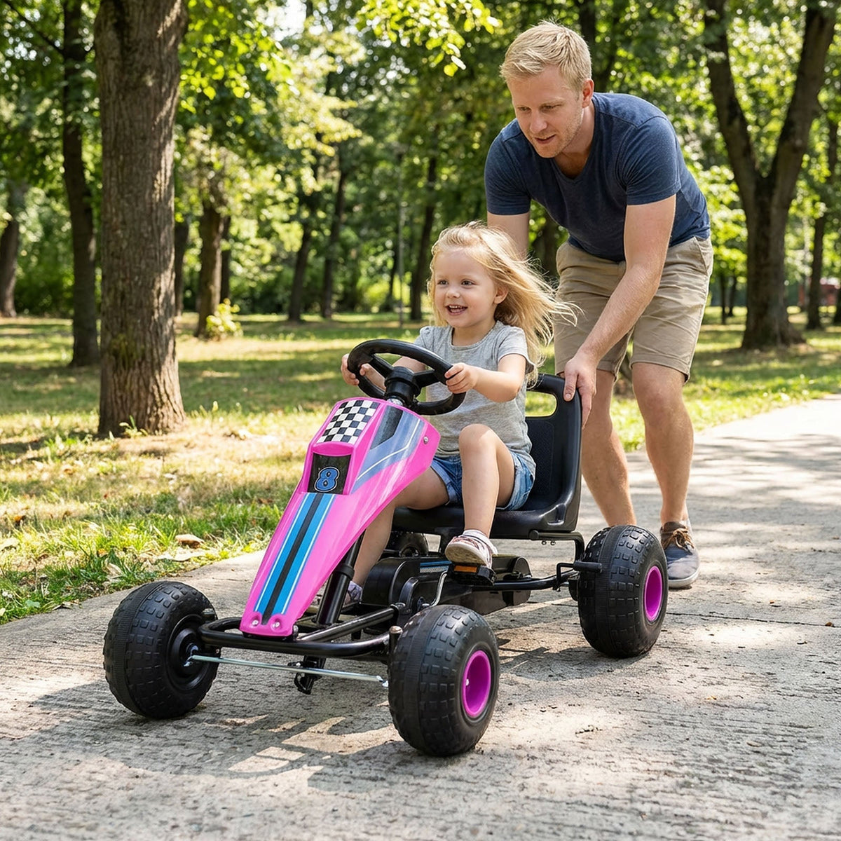 4-wheel ride-on pedal go kart for kids by GBruno Store, view 4