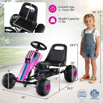 4-wheel ride-on pedal go kart for kids by GBruno Store, view 10