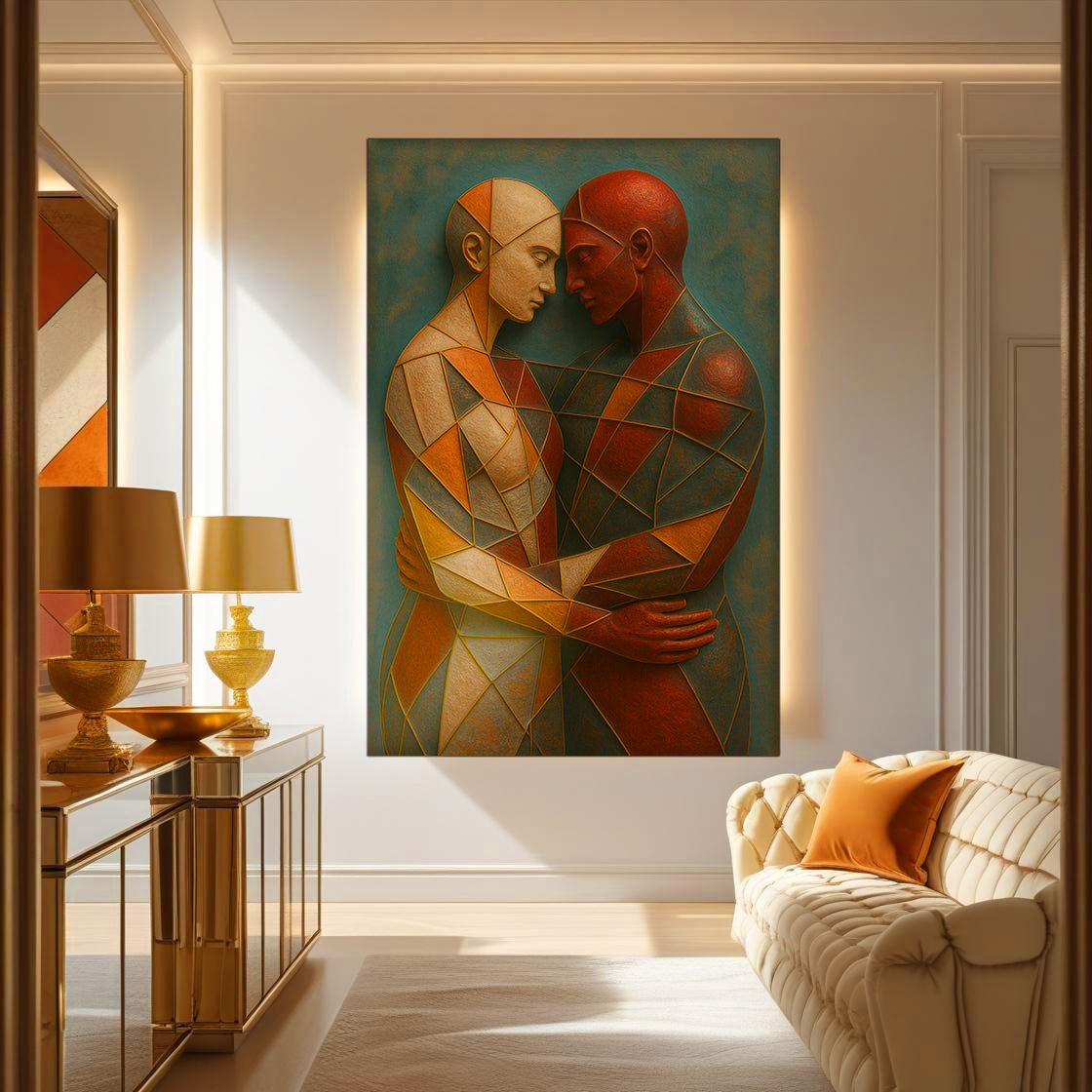 Embrace of Geometry Abstract Wall Art III by Tailored Canvases