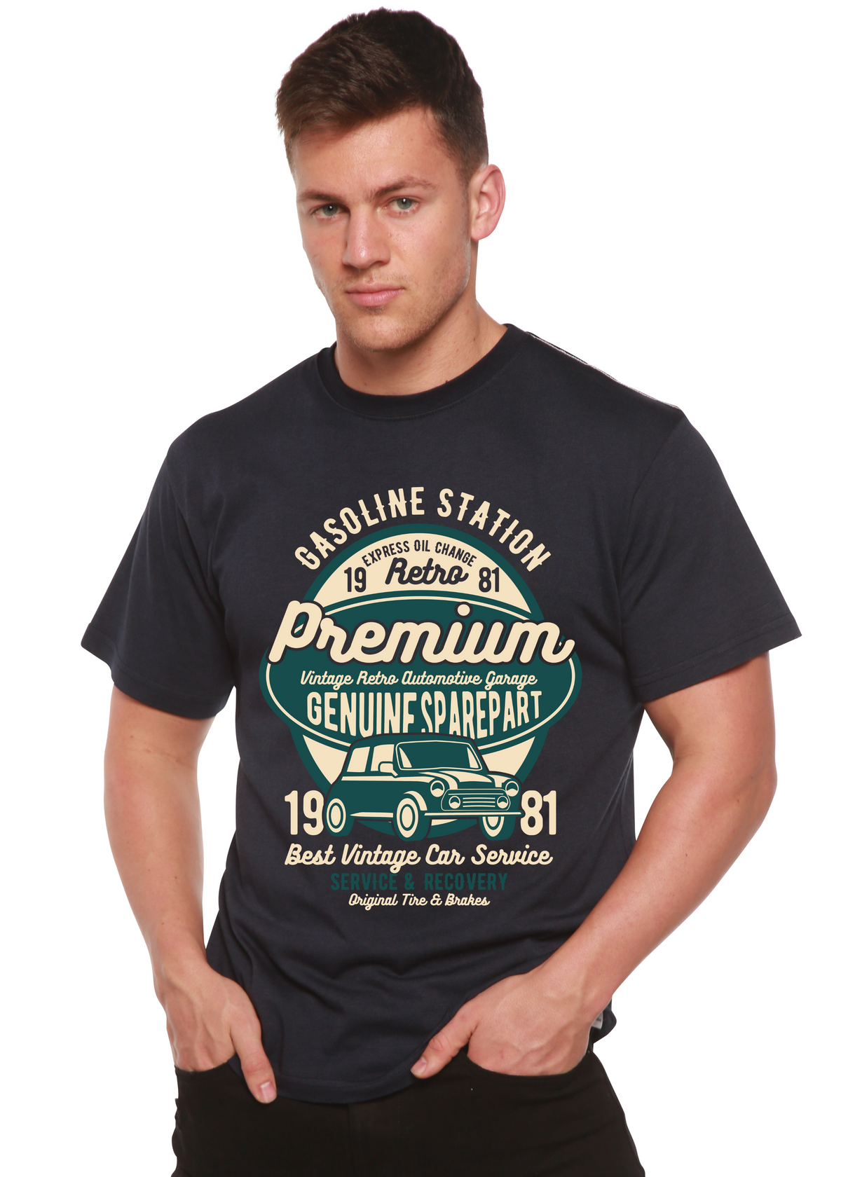 Premium Garage men's bamboo graphic T-shirt – view 4
