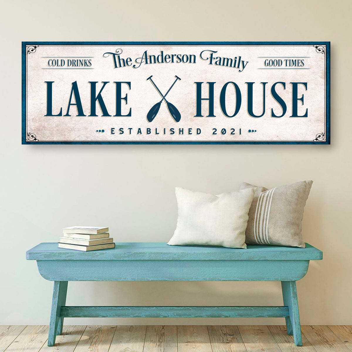 Personalized Lake House Sign IV by Tailored Canvases