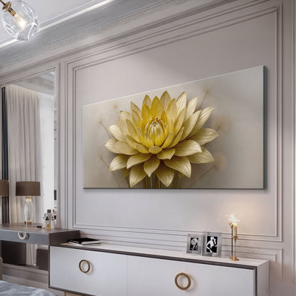 Golden Lotus Minimalist Abstract Wall Art III by Tailored Canvases