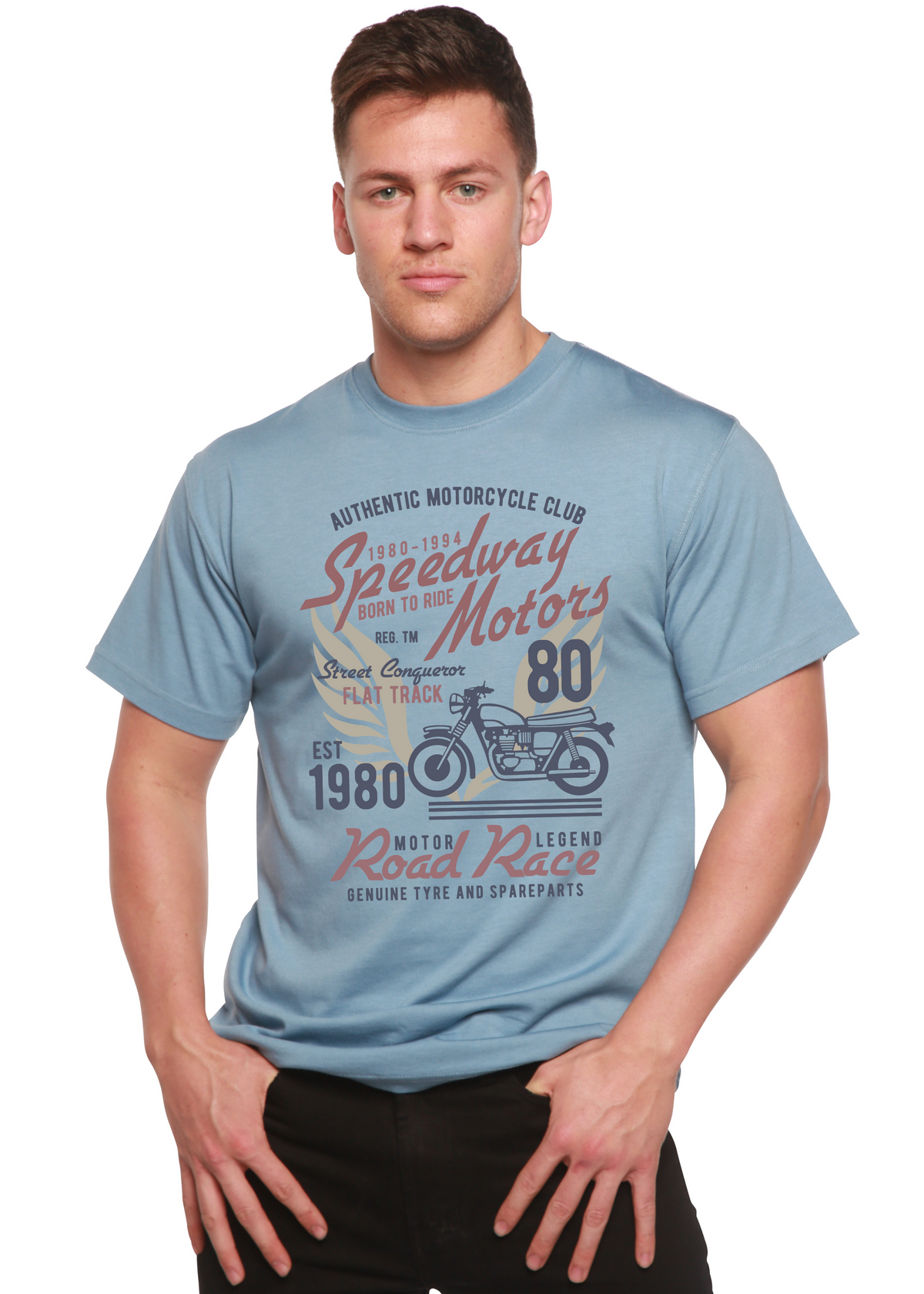 Speedway Motor men's bamboo graphic T-shirt – view 4