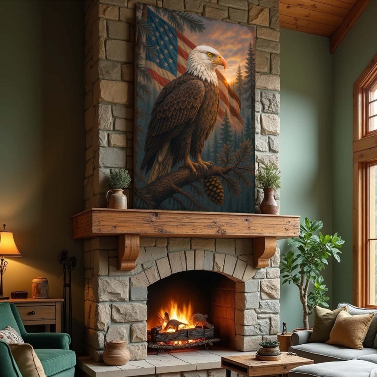 Sentinel of the Pines Eagle Wall Art by Tailored Canvases