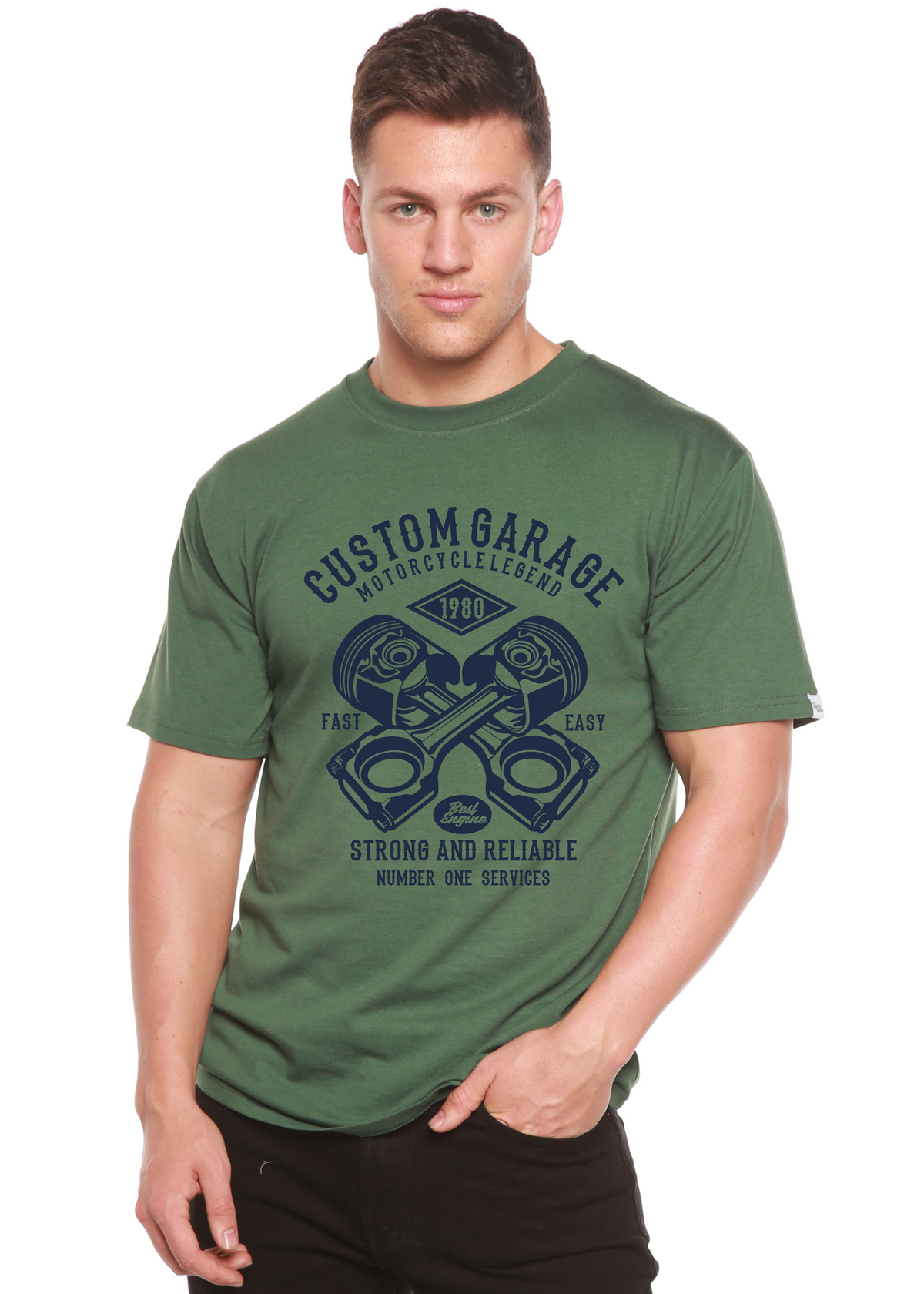 Custom Garage men's bamboo graphic T-shirt – view 7