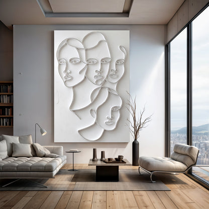 3D Minimalist Faces Wall Art canvas by Tailored Canvases, view 4
