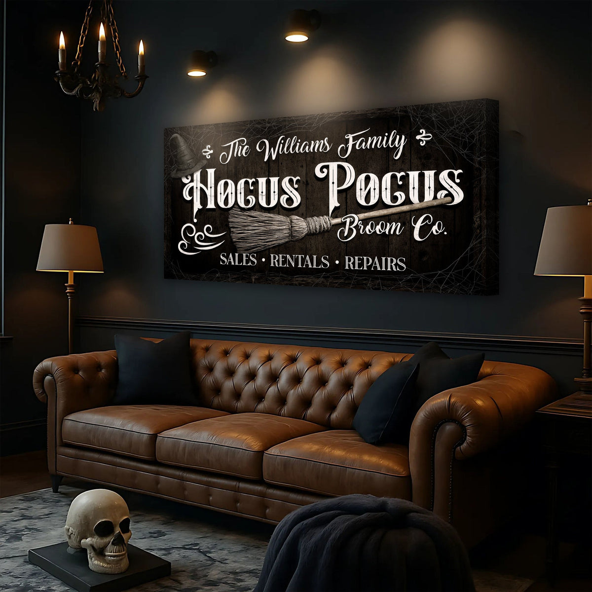 Personalized Hocus Pocus Broom Co. Wall Sign by Tailored Canvases