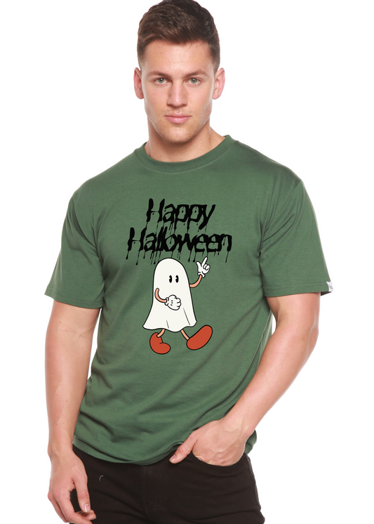 Happy Halloween men's bamboo graphic T-shirt – view 2