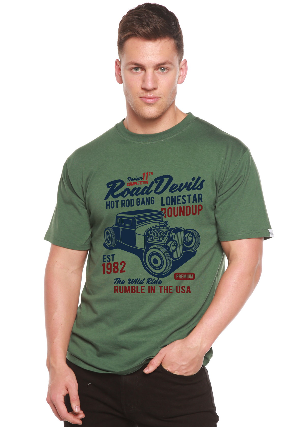 Road Devils men's bamboo graphic T-shirt – view 6