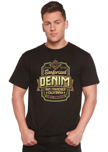 Sanforized Denim men's short sleeve graphic T-shirt in bamboo viscose and organic cotton