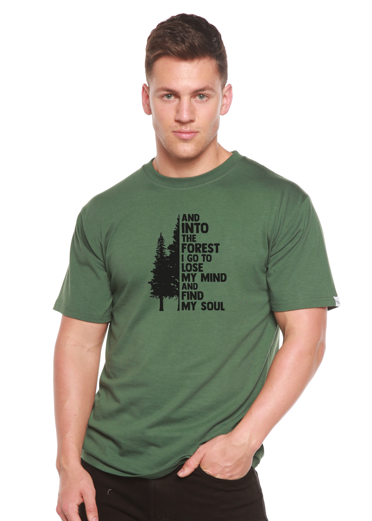 And Into the Forest I Go men's bamboo graphic T-shirt – view 4