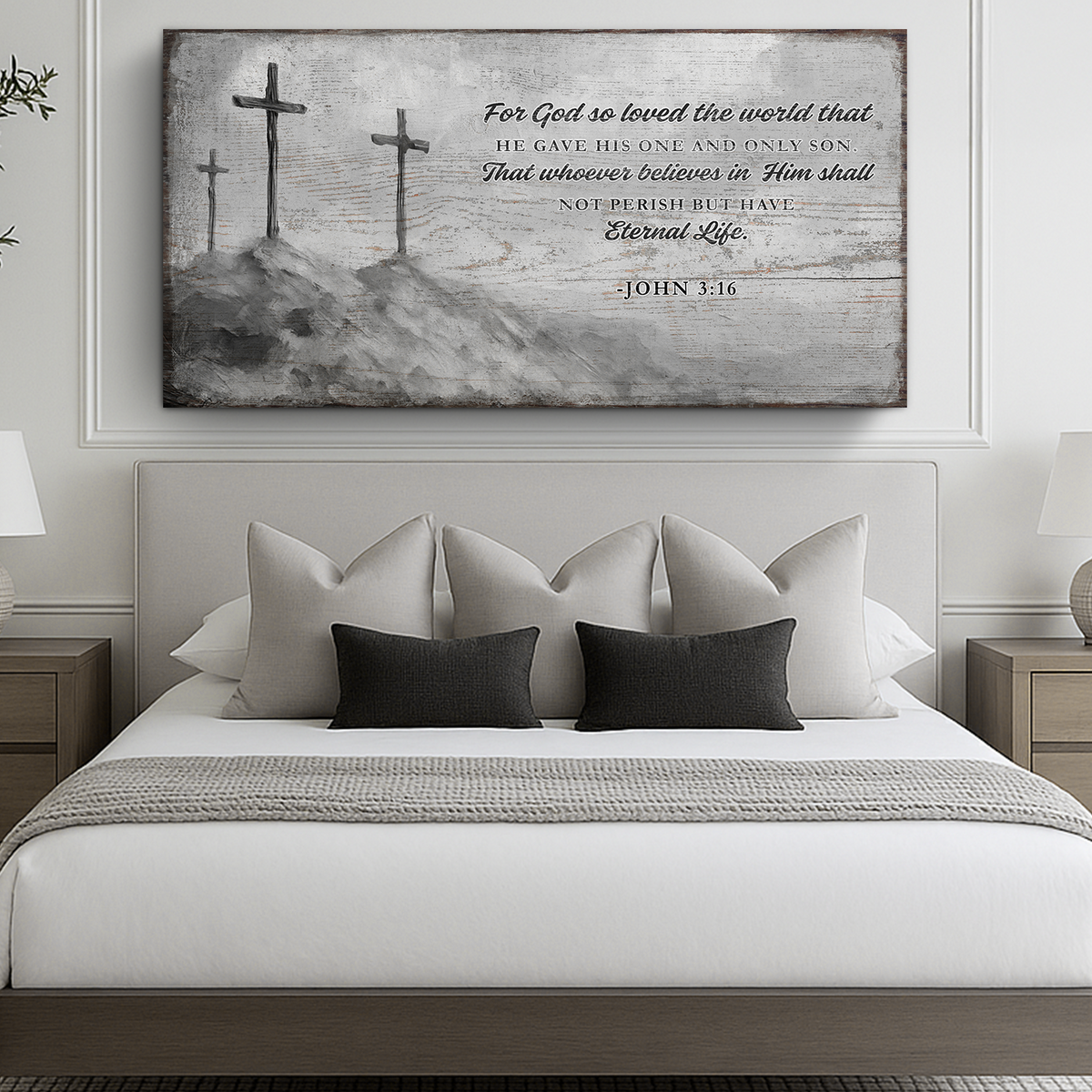 John 3:16: For God So Loved The World Faith Sign VIII by Tailored Canvases