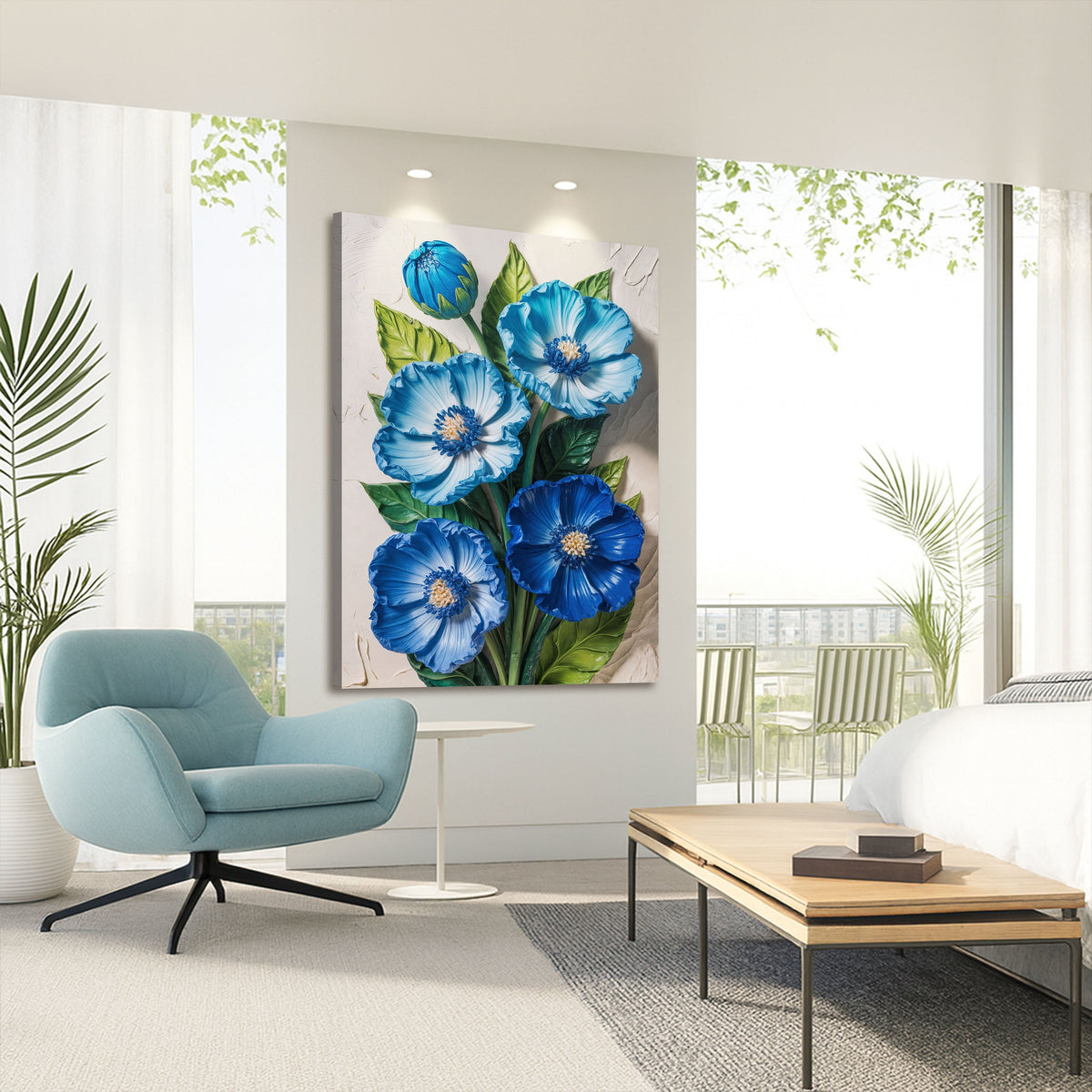 Blue Blossom Bouquet Wall Art by Tailored Canvases