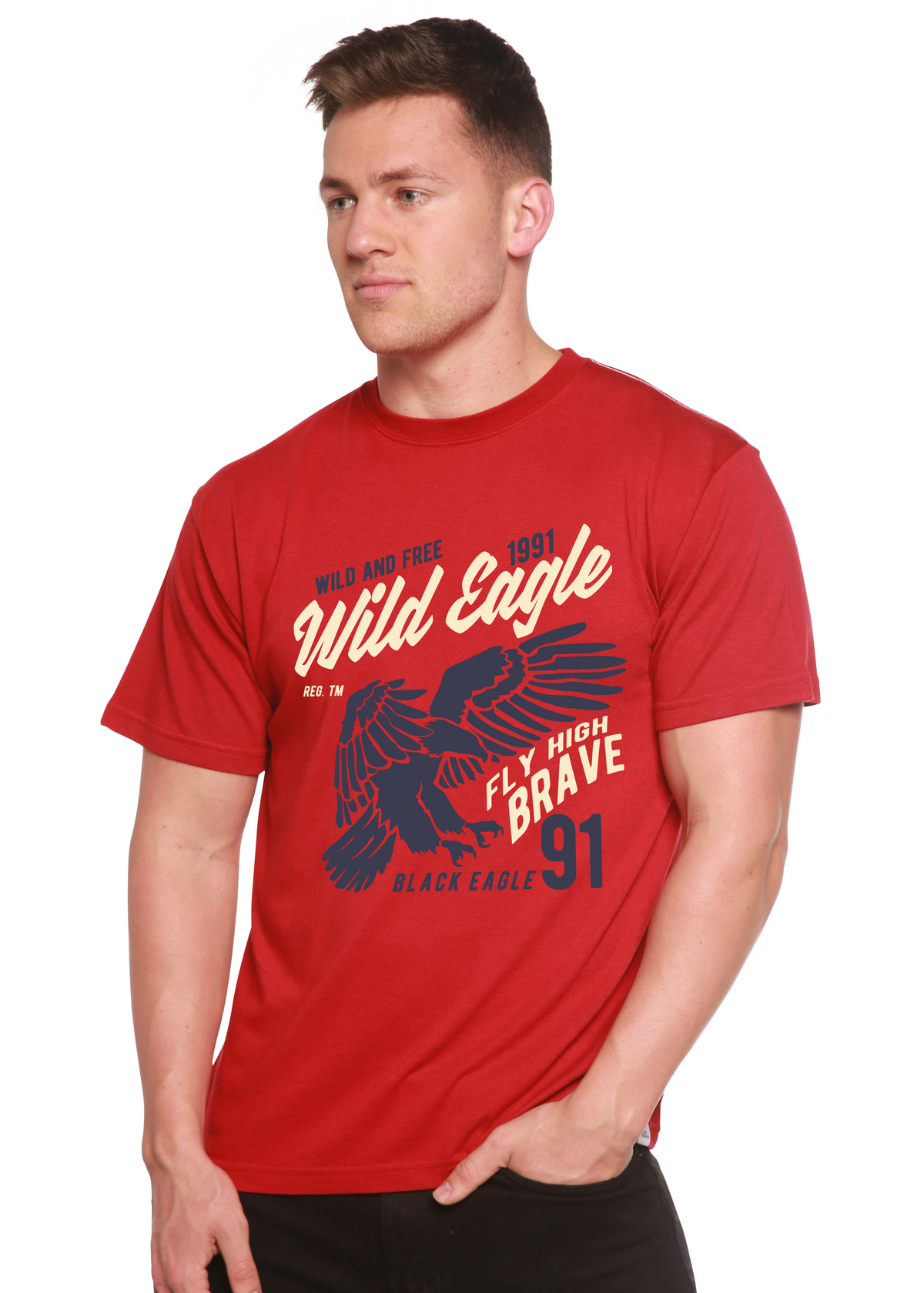 Wild Eagle men's bamboo graphic T-shirt – view 6