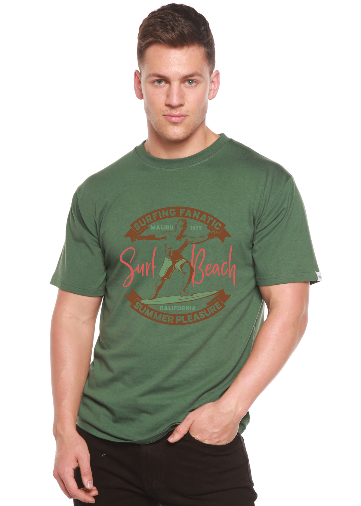 Surf Beach men's bamboo graphic T-shirt – view 6