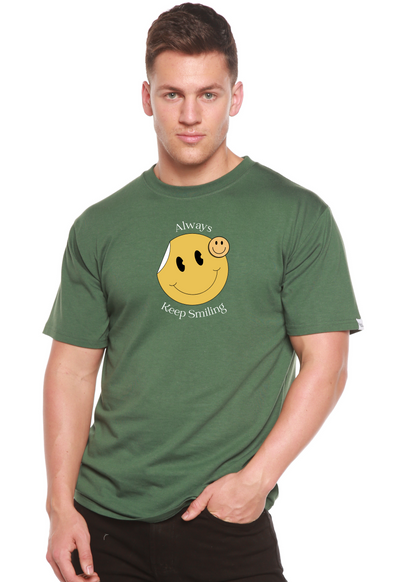 Always Keep Smiling men's bamboo graphic T-shirt – view 3