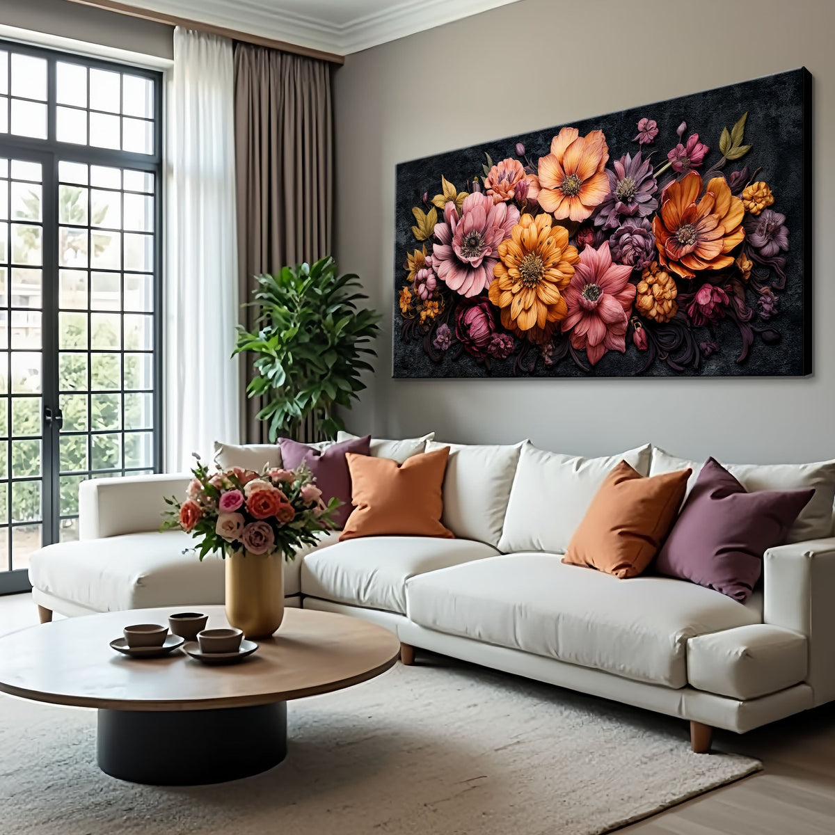 Colorful Floral Realistic Wall Art by Tailored Canvases