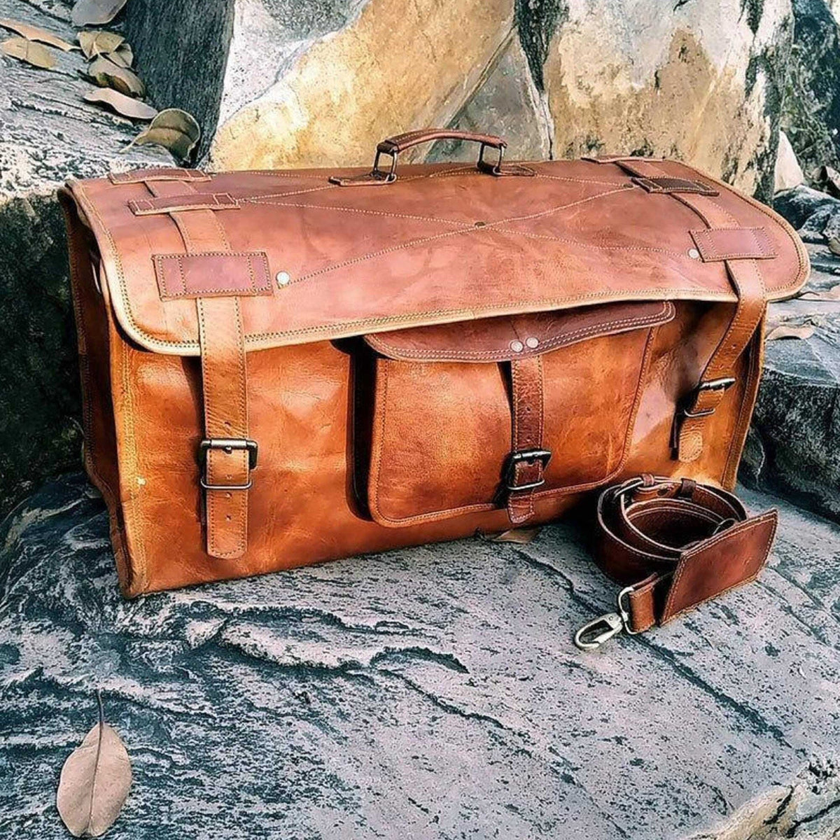 The Flapster Duffel by Classy Leather Bags