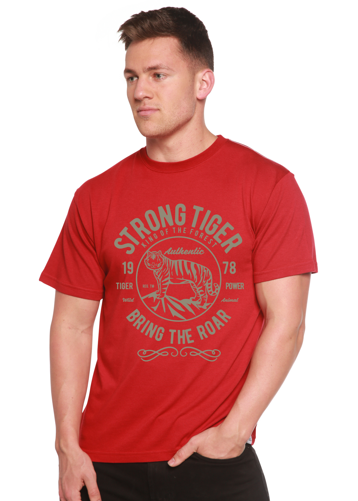 Strong Tiger men's bamboo graphic T-shirt – view 6