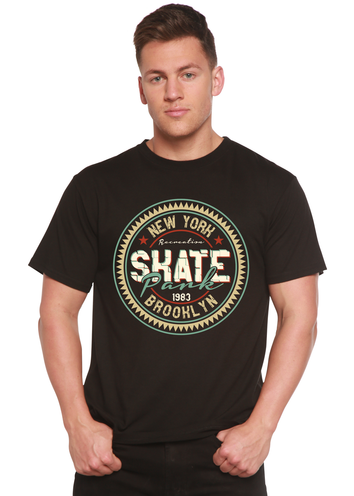 New York Skate Punk men's short sleeve graphic T-shirt in bamboo viscose and organic cotton