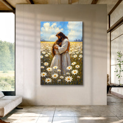 Jesus Hugging Woman Faith Wall Art II by Tailored Canvases