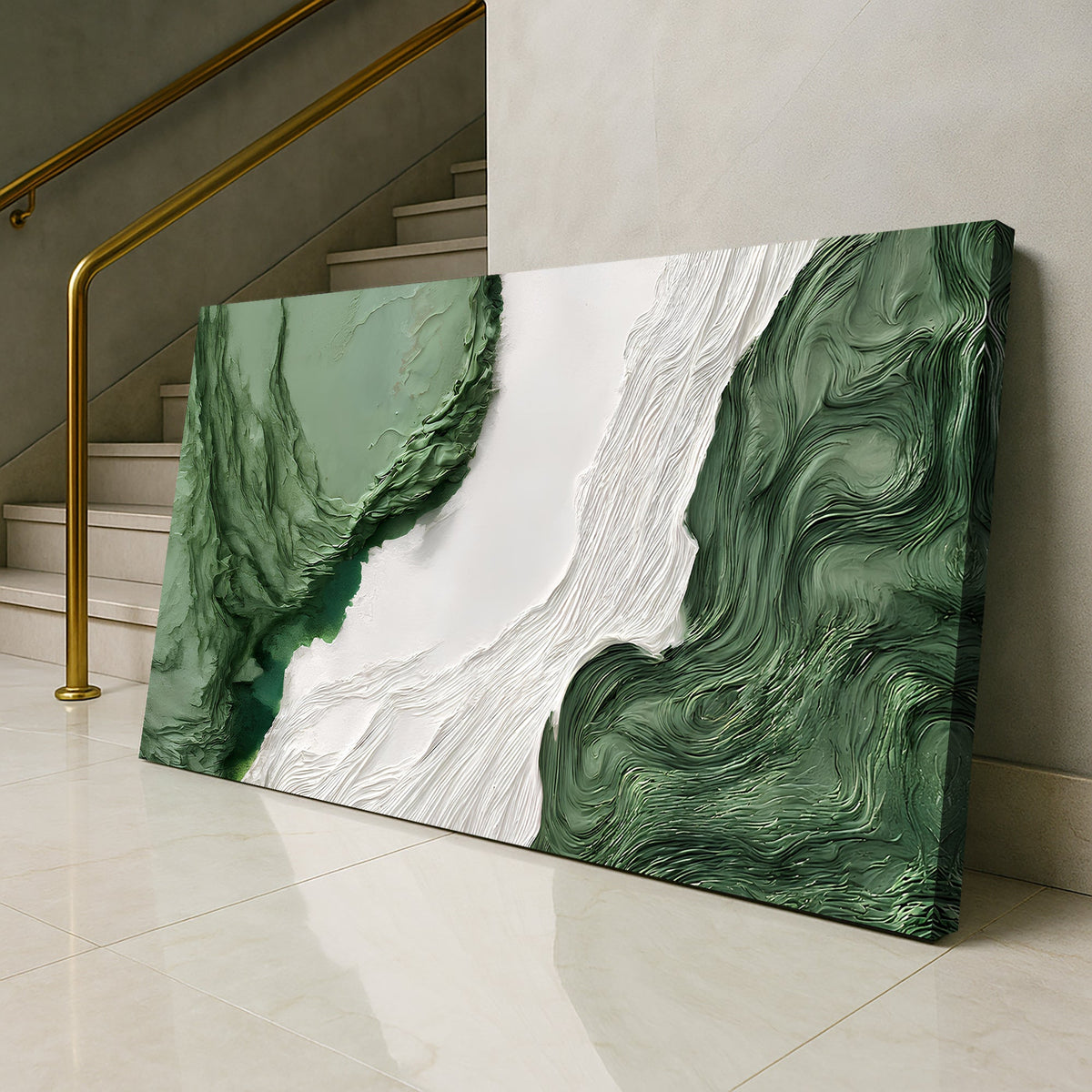 Green Rivers Abstract Wall Art V by Tailored Canvases