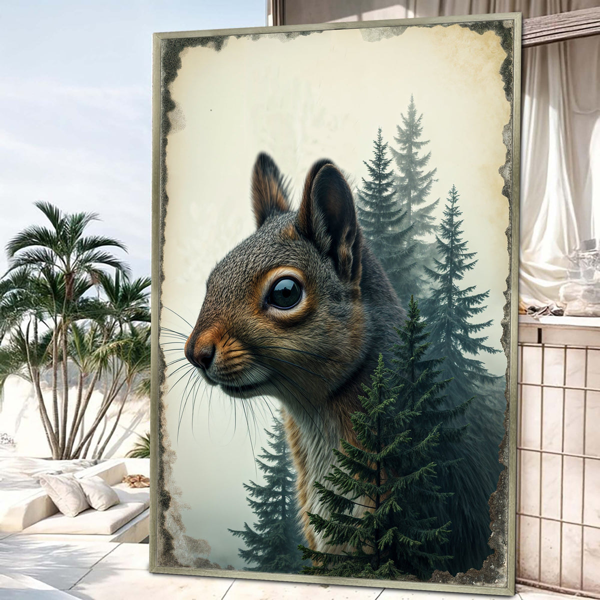 Squirrel Double Exposure Wall Art by Tailored Canvases