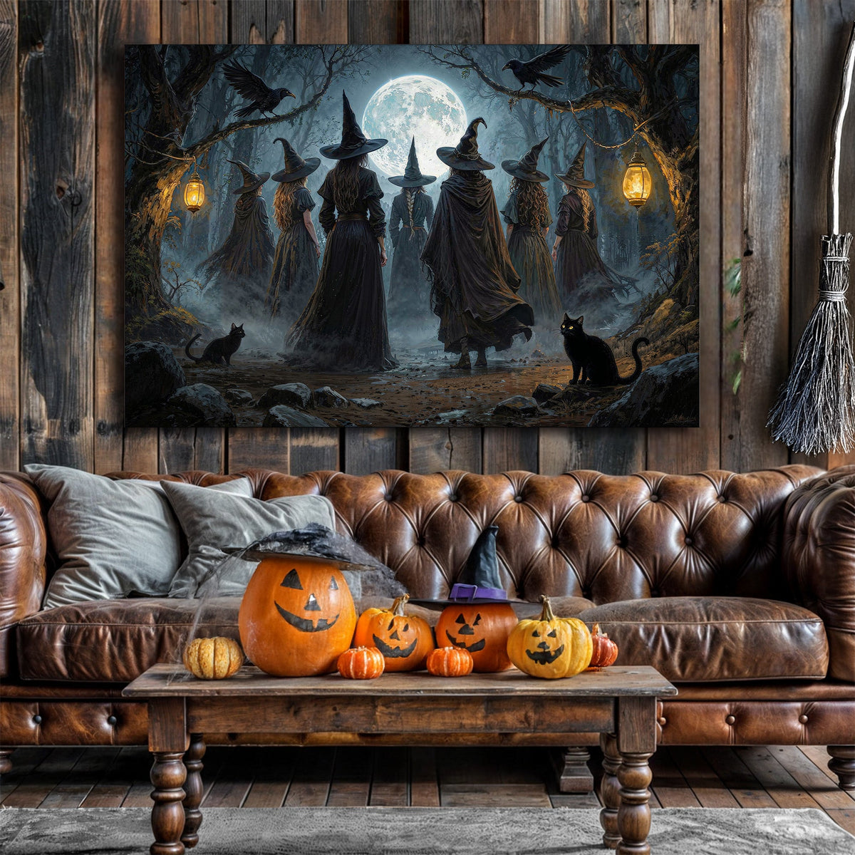 Coven of Witches Halloween Wall Art by Tailored Canvases