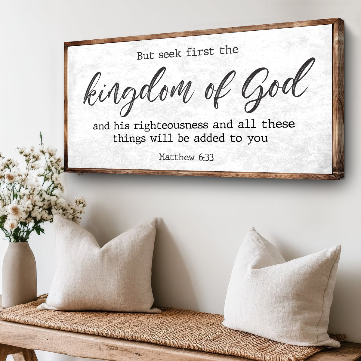Matthew 6:33 - But Seek the Kingdom of God Faith Sign II by Tailored Canvases