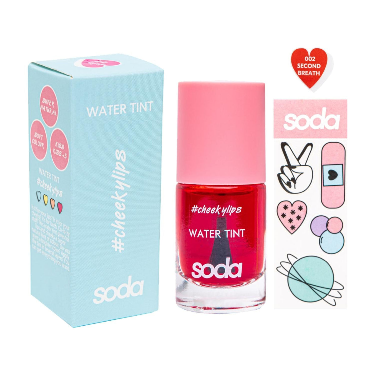 Soda Water Tint Liquid Blush 002 - 10ml Natural Makeup Cheek Color by Beauty Care Bag