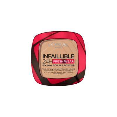 L'Oreal Paris Infaillible Golden Beige Powder Foundation: 24H Fresh Wear, Matte Finish & Oil Control, Long-Lasting Coverage by Beauty Care Bag