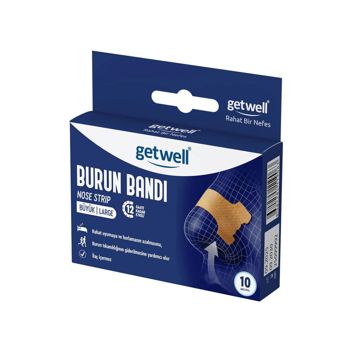 Getwell Nose Strips for Pore Cleansing Large Size 10 Count by Beauty Care Bag
