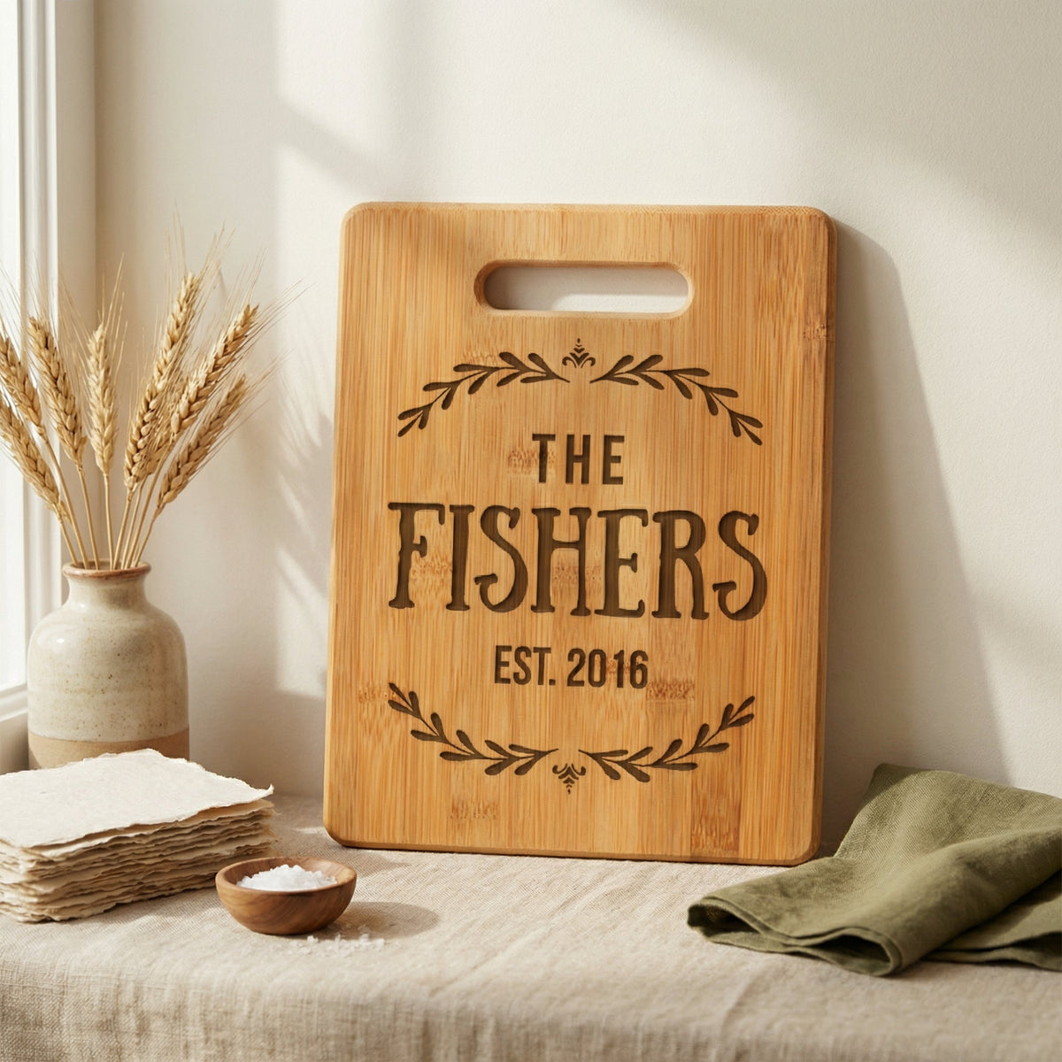 Personalized Wedding Gift Cutting Board - Custom Cutting Board for Bride & Groom by Joyful Moose