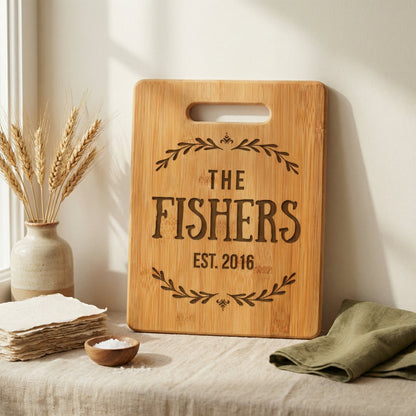 Personalized Wedding Gift Cutting Board - Custom Cutting Board for Bride & Groom by Joyful Moose