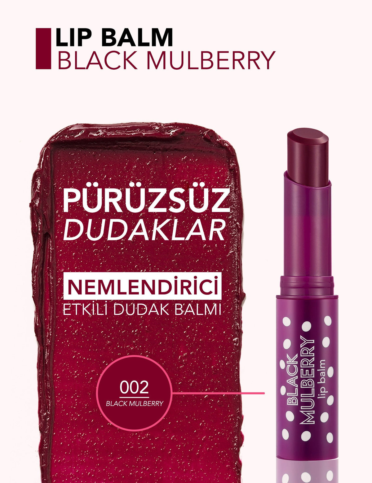 Flormar Lip Balm 002 Black Mulberry Nourishing Tinted Balm by Beauty Care Bag