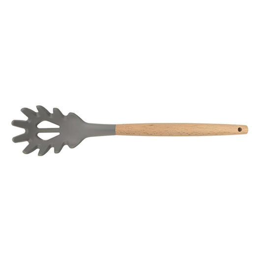Lia Silicone Spaghetti Spoon with Wooden Handle - Heat Resistant, Easy Clean Kitchen Tool by Beauty Care Bag