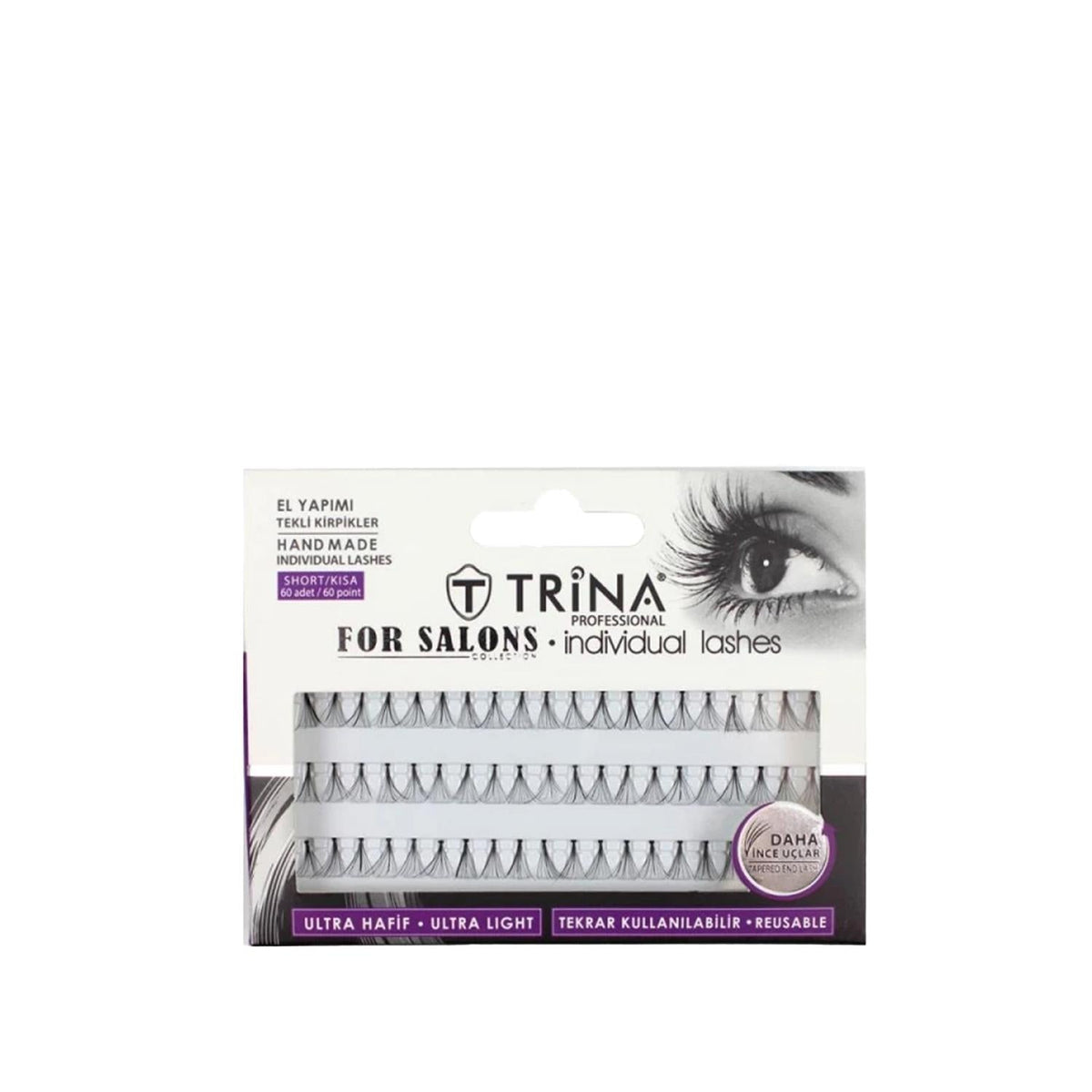 Trina False Eyelashes - 60 Individual Lashes for Enhanced Beauty and Cosmetic Enhancement by Beauty Care Bag