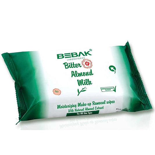 Bebak Bitter Almond Milk Makeup Remover Wipes 20 Count by Beauty Care Bag