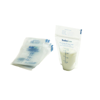 Babyjem Breast Milk Storage Bags - Sterile, BPA-Free, Airtight & Self-Standing - 25 Count by Beauty Care Bag